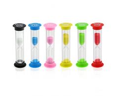 Foxnovo Sanduhren-Set, verschiedene Zeitintervalle, 30 Sekunden/1 Minute/2 Minuten/3 Minuten/5 Minuten/10 Minuten, 6 Stück