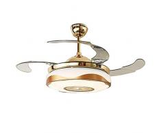 Moderner Ventilator-Leuchter mit Bluetooth-Fernsteuerungsmusik-Spieler Stealth Decken-Ventilator-Licht passend für Esszimmer, Wohnzimmer, Schlafzimmer