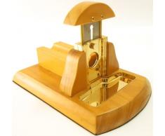 Tisch Top-Zigarrenabschneider, Dekor und Qualität, in einem Stück – Dunkelbraun