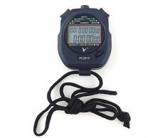 JZK Handheld Digital Stoppuhr Timer, 2 Zeilen 10 Speicher, Countdown Alarm, Akku + Lanyard, PC2810, für Sports Training