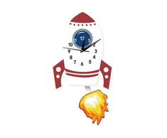 Chowcencen Cartoon-Rocket-Wanduhr Startseite Pendeluhr Kinder Schlafzimmer Wohnzimmer Kindergarten Dekor