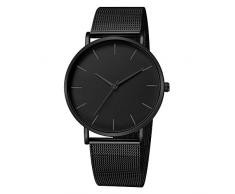 Armbanduhr männer Liusdh Uhren Antike französische goldene Zeigeruhr mit mattem Zifferblatt und schwarzem Edelstahlgürtel uhr(J,Einheitsgröße)