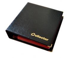 Collector Münz-Sammelalbum für 200 Verschiedene Münzen-Größen, für 2 Euro Münzen und andere mittlere Größe - mit Seiten und Roten Trennblättern + Index - Schwarz Münzalbum