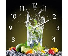 Wanduhr aus Glas für die Küche, Ice Mojito, Cocktail Glas, 30x30 cm von Eurographics