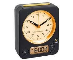 TFA Dostmann Blooming Weather Combo Analog Wecker mit Funkuhr Kunststoff Mehrfarbig, Plastik, 10.5 x 4 x 12 cm