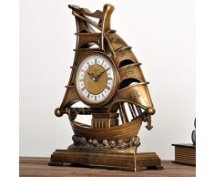 Eeayyygch Vintage Europäische Segel Schreibtischuhr/Dekorative Tischuhr/Schiff Uhren Und Uhren Antike Wohnzimmer Uhr Ornamente (Farbe : C, Größe : -)