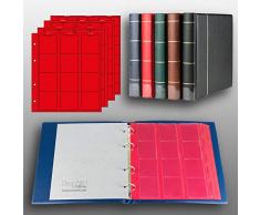 Prophila Kobra Münz-Album mit 4 Hüllen (rote Zwischenblätter) für 110 Münzen