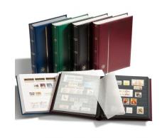 LEUCHTTURM Einsteckbücher Comfort | Hochwertiges Briefmarken-Album | 32 weiße Seiten | wattierter Einband in Leder-Optik in Schwarz | DIN A4