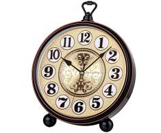 REN deal Analog Wanduhr,Nostalgie Quartz Lautlos Wanduhr Wecker Ohne Tick Geräusche Wohnaccessoires Deko 23cm(Schwarz)