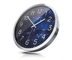 HJW Praktische Wandpendeluhr 12-Zoll-Wanduhr, Muten Große Digitale Wanduhr Wohnzimmer, Nicht Ticking Schlafzimmer Metallrahmen Dekoration Kitchen Clock Wanduhr,10