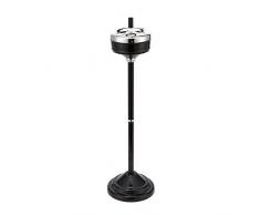 CO-Z Einstellbarer Aschenbecher mit Standfuß Metall mit Chrom Beschichtung Drücken Drehen Design Adjustable Height Standing Ashtray Aschenbecher Stand modern stabil von 41 cm bis 81 cm Hoch schwarz