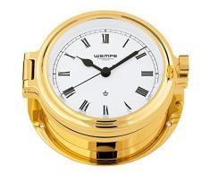 Wempe Messing Yachtuhr Regatta, vergoldet mit römischen Ziffern