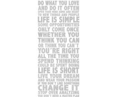 Livingwalls 942592 Pop.Up Panel Script`s, selbstklebendes Panel, weiß, grau