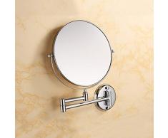 SXTYRL Schminkspiegel Edelstahl-Reisespiegel, 3-fache Vergrößerung Doppelseitiger 6/8-Zoll-runder, hochauflösender, Verstellbarer, Faltbarer Wandspiegel Wandspiegel