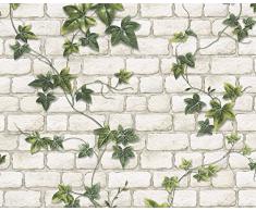 A.S. Création Papiertapete Dekora Natur, Mustertapete in Natursteinoptik, grün, weiß, 980434