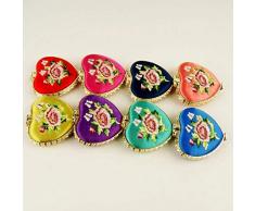 LASISZ Mädchen Mini-Spiegel Chinesische Blumenstickerei Doppelseiten Faltbare Reise Make-up Spiegel Tasche Make-up Kosmetik Kompakte Spiegel, Zufällige Farbe