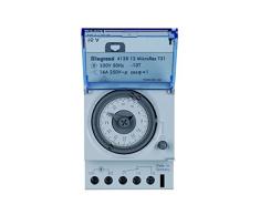 Legrand, Zeitschaltuhr MicroRex T31, mechanisch mit 24 Stunden-Programm (Reiheneinbau-Zeitschaltuhr für Hutschiene, 3-modulig), 412812