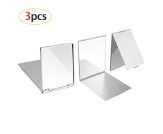 CAILI Kosmetikspiegel, Tragbarer Taschenspiegel Zweiseitiger Schminkspiegel,Kleine Reise Spiegeln Portable Faltung Spiegel Kompakte Taschenspiegel für Camping Rasieren und Make-up (3pcs）