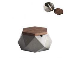 Aschenbecher mit Deckel für Draussen Gray Zement Dekoration Wohnung,118 * 55mm,Grau Aschenbecher Beton,Geometrische Deko Hochzeit