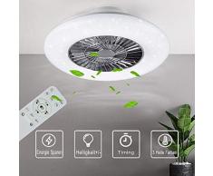 PADMA Deckenventilator mit Beleuchtung & Fernbedienung Leise Dimmbar, 40W Deckenleuchte Wohnzimmer Modern, Farbwechsel 3000K~6500K, Timer, 220-240V, für Schlafzimmer Esszimmer Kinderzimmer Küche