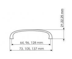 Möbelgriff Küchengriff Schubladengriff Edelstahl Optik Lochabstand 128mm
