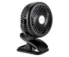 Fanzhou Mini Ventilator USB Tischventilator Leise 3 Geschwindigkeit Einstellbar Clip Ventilator mit Batterie Wiederaufladbare 360 Grad Drehung für den Schreibtisch PC Laptop