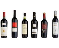 Probierpaket „Rotweinreise durch Italien“| Weinpaket mit sechs verschiedenen italienischen Rotweinen (6 x 0,75 l ) | Tolles Wein Tasting-Set