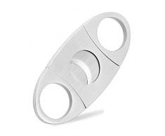 Limeo Zigarren Silber Zigarrenschneider Zigarren Cutter Zigarrencutter Zigarren Abschneider Zigarrenabschneider Zigarrenschneider Edelstahl Doppelte Klinge Schere Edelstahl Doppelklingen（Silber）