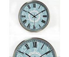 MFFACAI Wanduhr American Barock Muster Metall Wand Wanduhr Ruhe Retro Wanduhr Mode einfach Wohnzimmer Küche Restaurant Schlafzimmer Wanduhr, 30cm