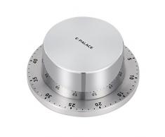 KWOKWEI Mechanischer Küchentimer, Eieruhr/Zeitmesser mit Magnetischer Rückseit, Küchenwecker aus Edelstahl, Kochuhr/Kurzzeitmesser mit 60 Minute Timing für Haushalt Küche Kochen Backen Dampfgaren