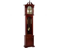 Maxstore Große mechanische Retro Vintage Standuhr Europa Mahagoni, 196 cm x 44 cm x 23 cm, Regulator, Pendeluhr antik Holz