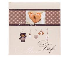 Goldbuch Taufalbum, Little Mobile, 25 x 25 cm, 60 weiße Blankoseiten mit Pergamin-Trennblättern, Kunstdruck mit UV-Lack, Beige, 24337