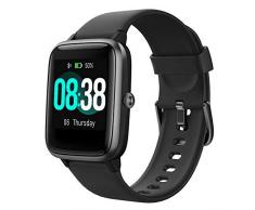 YONMIG Smartwatch, Fitness Armband Tracker Voller Touch Screen Uhr Pulsmesser Wasserdicht IP68 Armbanduhr Smart Watch mit Schrittzähler Stoppuhr Bluetooth Sportuhr für iOS Android Damen Herren