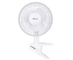MVPower Mini Ventilator 2 in 1 Tischventilator mit Klemme und wegnehmbar Basis, 15 cm Durchmesser Standventilator,2 Geschwindigkeitsstufen
