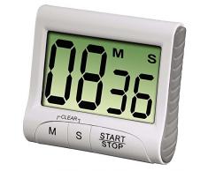 Demarkt Digital Küchentimer Kurzzeitmesser Countdown Extra Großes Display Starke Magnethalterung und Versenkbare Halterung (Weiß)