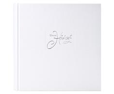 Goldbuch 08065 Hochzeitsalbum Seda, 60 Seiten mit Pergamin, circa 30 x 31 cm, weiß