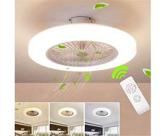 LED Deckenventilator Mit Beleuchtung 36W Deckenleuchte Dimmbare Mit Fernbedienung 3-Gang Einstellbare Windgeschwindigkeit Modern Schlafzimmer 58CM Unsichtbare Leise Ventilator Kinderzimmer,Gold Clear
