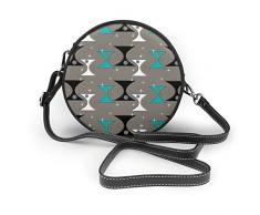 Meiya-Design Mid Century Damen Handtasche/Clutch, rund, mit Stundenglas