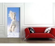 StickerProfis Türtapete selbstklebend TürPoster - WEISSES Pferd - Fototapete Türfolie Poster Tapete
