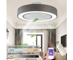 Deckenventilator Mit Beleuchtung LED Fan Deckenleuchte, Dimmbar Mit Fernbedienung, Einstellbare Windgeschwindigkeit, 72W Moderne Kreative Ultra-Leise Wohnzimmer Schlafzimmer Fan Lampe (Ø55CM)
