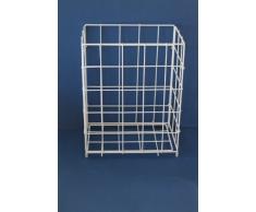 Sammelkorb Abfallkorb Metall weiss klein 28,5 x 19 x 35,5 cm, Drahtgeflecht, Drahtgestell