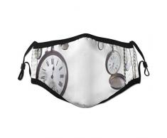 LOSUMIGE Viele Old Style Taschenuhr auf Kettenuhren Chronometer Stunden Antik Staubwaschbarer wiederverwendbarer Filter und wiederverwendbarer Mund Warmes winddichtes Baumwollgesicht