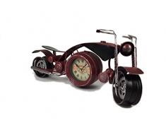 Crispe home & garden Tischuhr Motorrad, Standuhr, Kaminuhr, Uhr aus Metall 66 x 17 x 23 cm