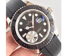 Rotgold Silber Schwarz Keramik Lünette Herren Saphir Automatik Mechanik Yacht Gummi Uhr 40mm 44mm 40mm Silber