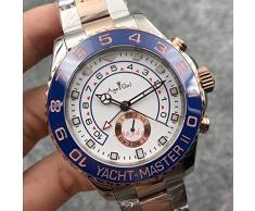 Männer automatische mechanische Blaue Keramik Lünette Edelstahl GMT Rose Gold Silber Uhr Saphir schwarz Yacht weiß