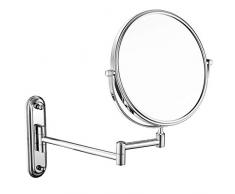 SXTYRL Schminkspiegel Edelstahl-Reisespiegel, 3-fache Vergrößerung Doppelseitiger 6/8-Zoll-runder, hochauflösender, Verstellbarer, Faltbarer Wandspiegel Wandspiegel