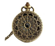 TOOGOO Taschenuhr Steampunk Retro Antik Bronze Quartz Uhr Kette Mit Anhaenger