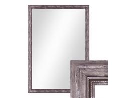 PHOTOLINI Wand-Spiegel 80x110 cm im Massivholz-Rahmen Barock-Stil Antik Silber/Spiegelfläche 70x100 cm