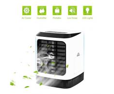 Tragbare Klimaanlage Air Cooler Luftbefeuchter,4in1 Mobile Klimaanlage mit Griff Büro Desktop-Luftkühler Mini-Ventilator für Zuhause, drinnen, Küche, im Freien