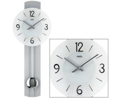 AMS 7275 Wanduhr mit Pendel Quarz, Holzrückwand silber lackiert